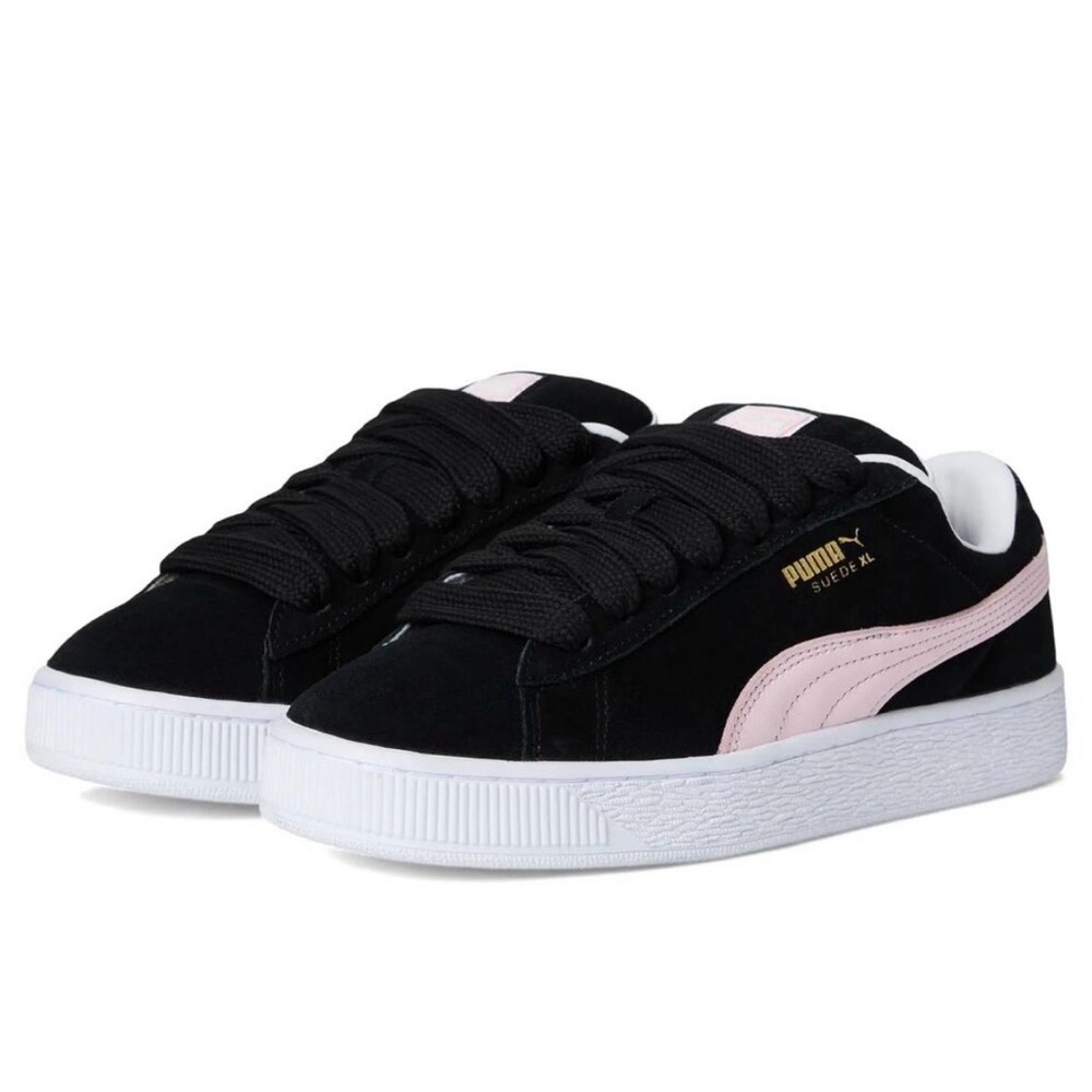 Puma Women's Suede Sneakers in Black and Light Pink NWT Size 9